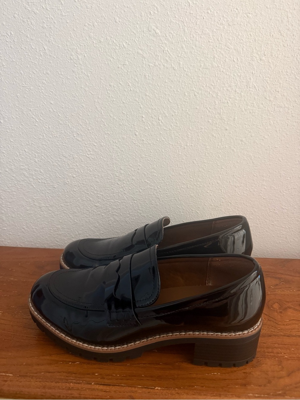 Women’s Black Patent Leather Penny Loafers
